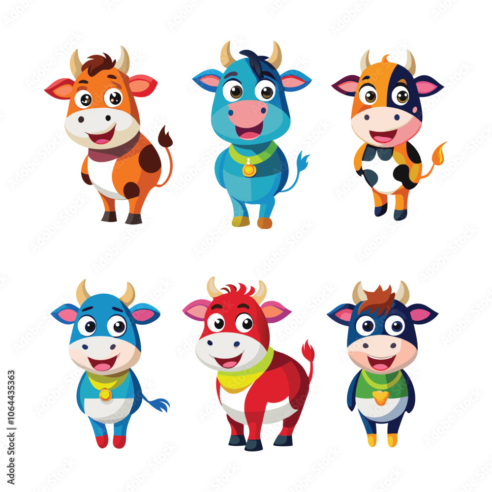 Fototapeta premium set of funny animals