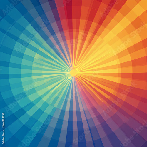 Abstract Colorful Sunburst Background