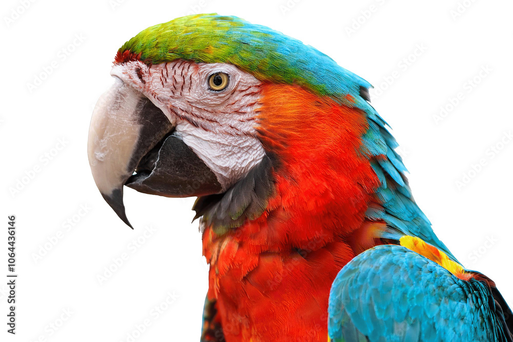 Obraz premium a colorful parrot with a white background
