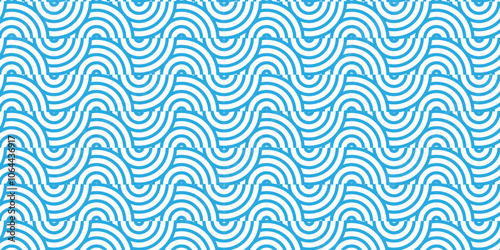 	
Abstract Overlapping Pattern. Seamless geometric ocean spiral pattern and abstract circle wave lines. blue seamless tile stripe geomatics create retro square line backdrop pattern background.