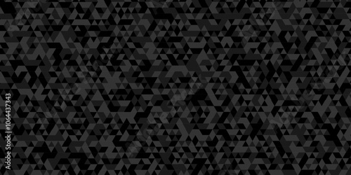 Vector geometric seamless gray, black cube square low polygon background. abstract surface creative diamond pattern corporate. Black and gray polygon Mosaic triangle overlap texture background.