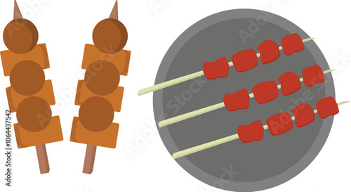 Indonesia Food Ilustration ( satay)