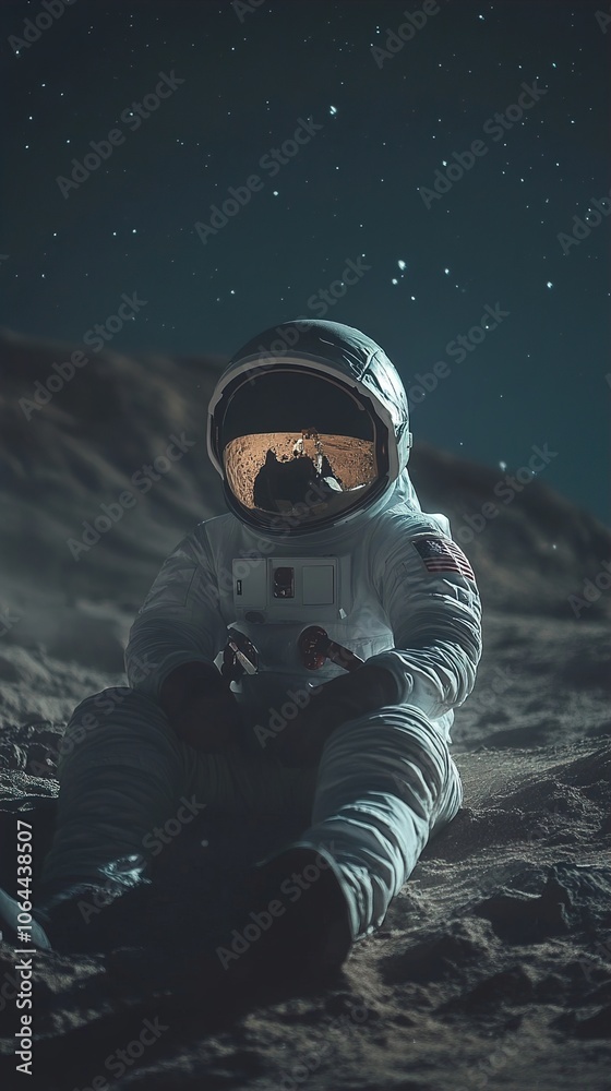 Astronaut on the Moon: A Moment of Reflection Astronaut on the Moon: A Moment of Reflection