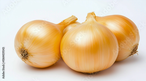 Fresh Yellow Onion bulb isolated on white background