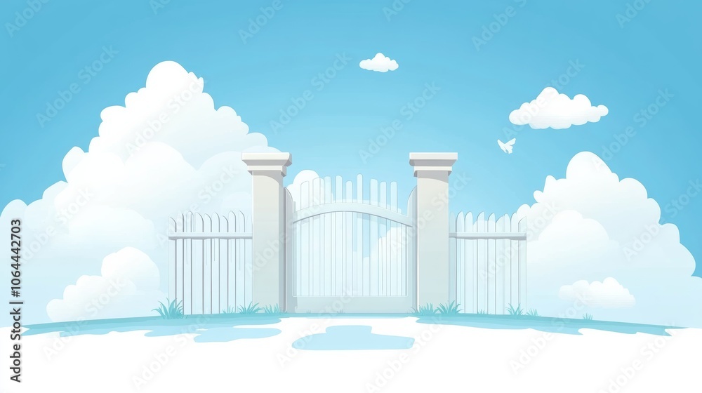 Fototapeta premium Gate to heaven. Vector gate to heaven.