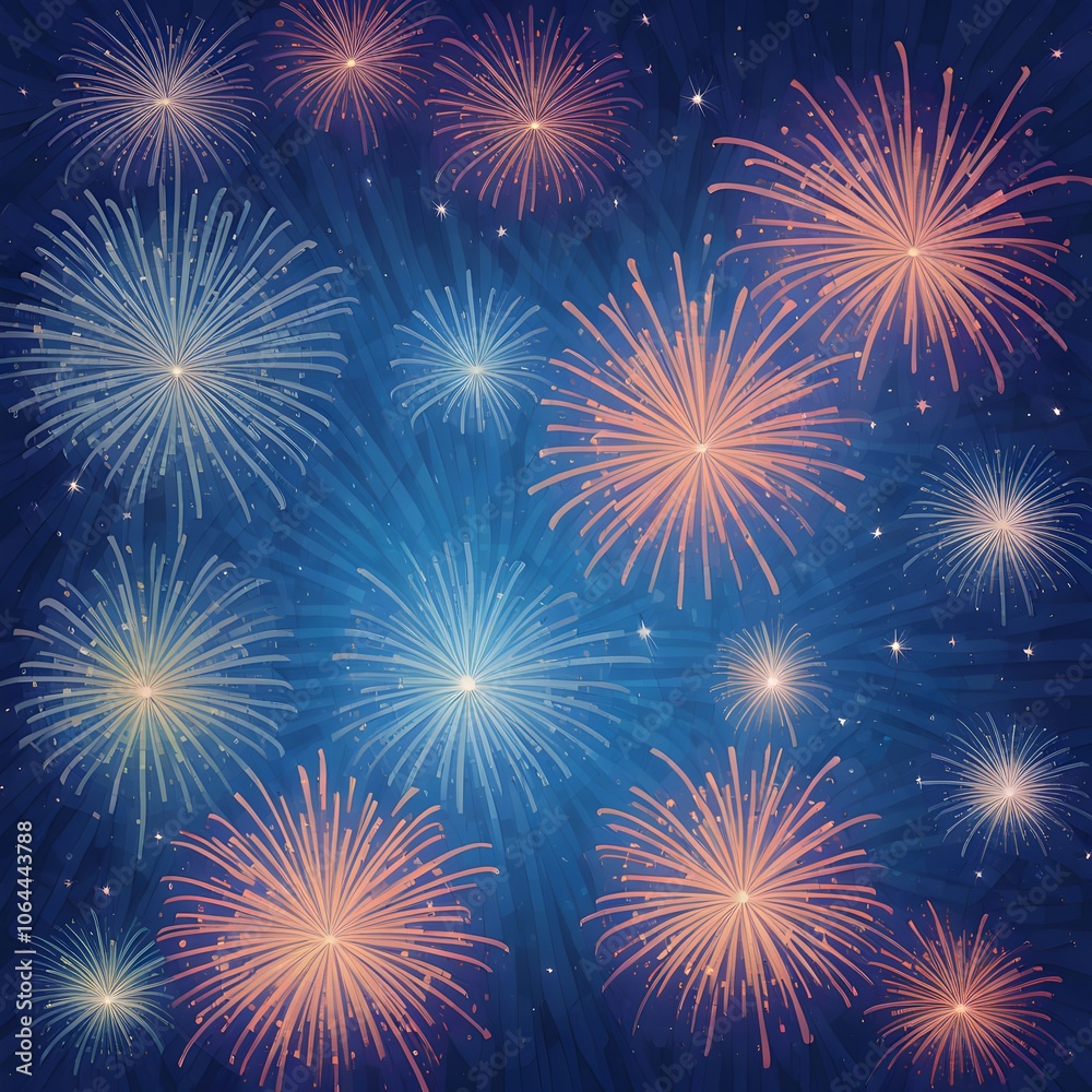 Fototapeta premium fireworks on the night sky