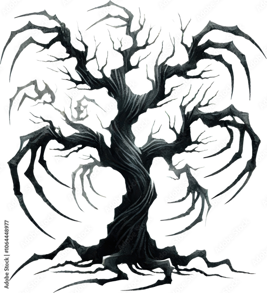 Twisted Bare Tree with Dramatic Branches in Black and White
Twisted Bare Tree with Dramatic Branches in Black and White