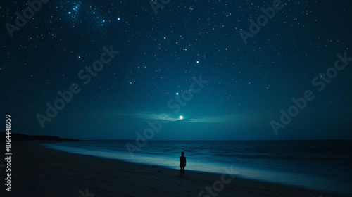 Solitude Beneath the Tranquil Night Sky