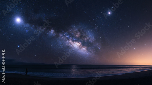 Solitude Beneath the Tranquil Night Sky