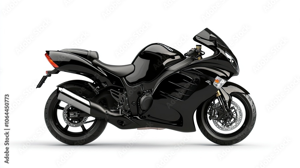 Sleek Black Motorcycle with Modern Design Sleek Black Motorcycle with Modern Design