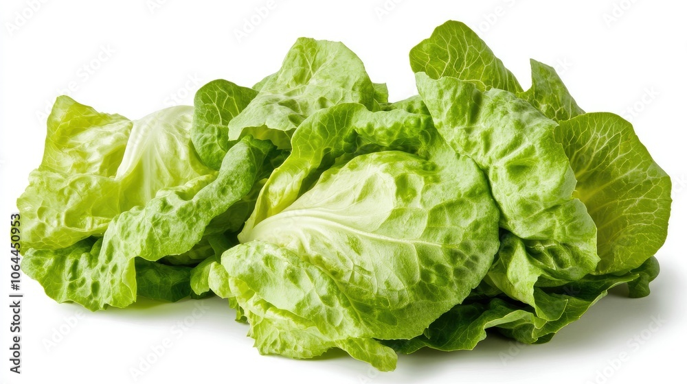 Fresh Green Lettuce on White Background Fresh Green Lettuce on White Background