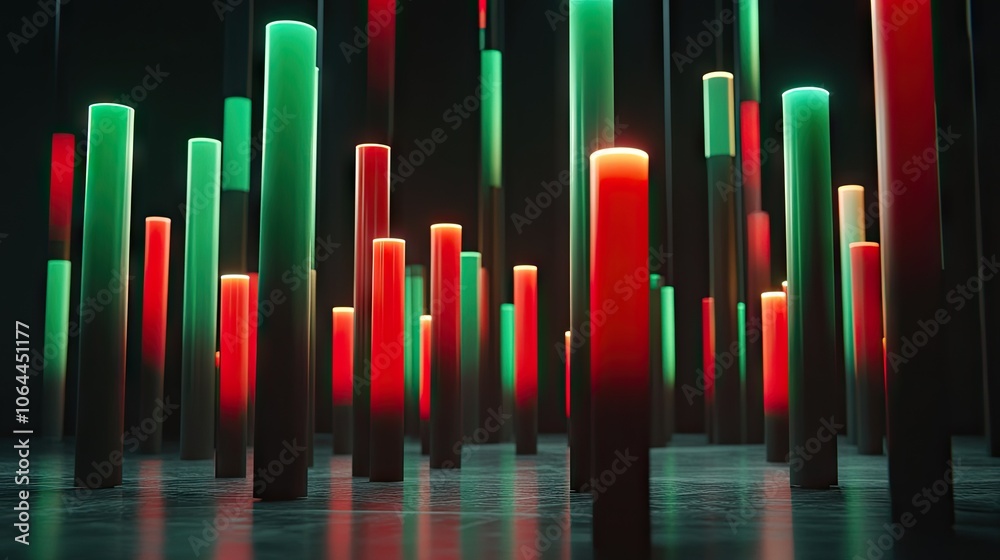 Colorful Vertical Lights in Dark Space Colorful Vertical Lights in Dark Space