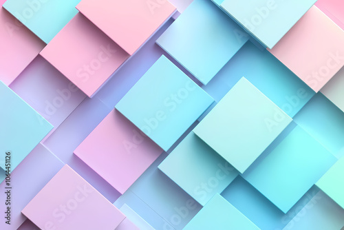 Abstract pastel geometric background with soft shapes and colors.