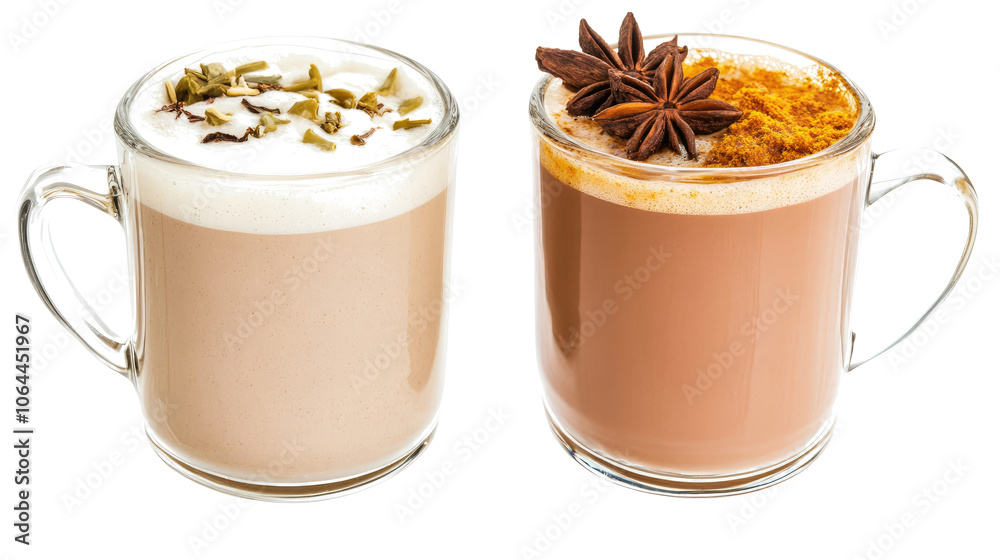 Delicious Indian Masala Chais With Spices Ready for Enjoyment Generative AI Delicious Indian Masala Chais With Spices Ready for Enjoyment Generative AI