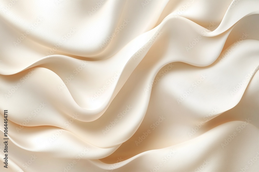 Obraz premium Cream Silk: Premium Fabric Waves