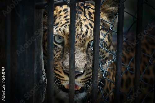 Portrait of Jaguar in zoo