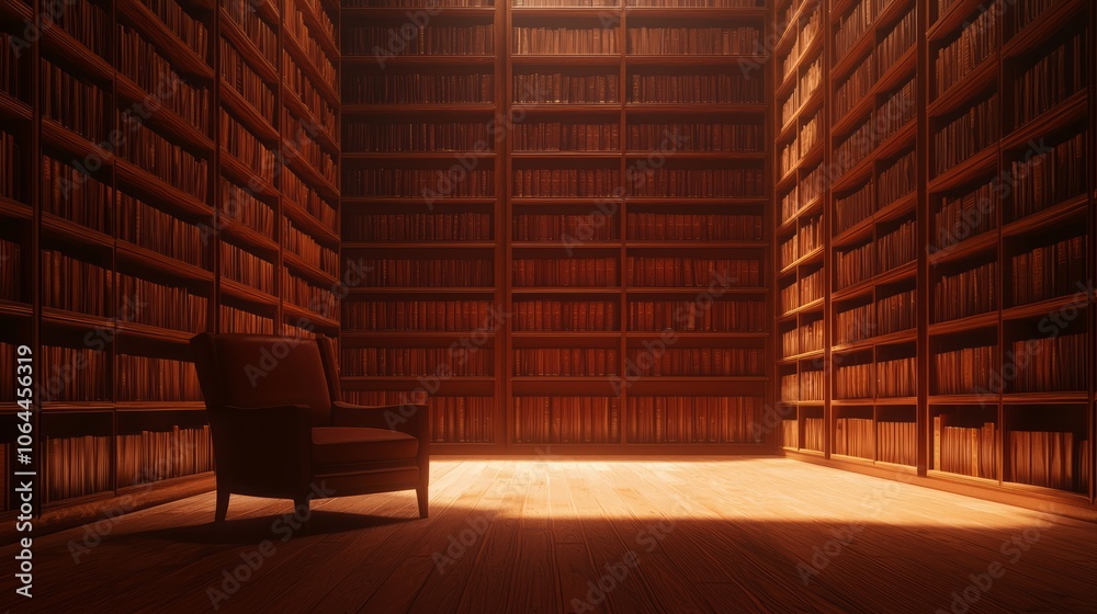 Cozy Home Library: Warm Minimalism Aesthetic with Serene Atmosphere and Bookshelves Filled with Books Cozy Home Library: Warm Minimalism Aesthetic with Serene Atmosphere and Bookshelves Filled with Books