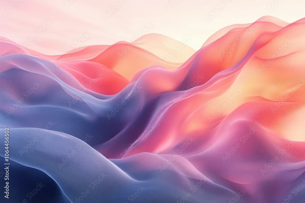 Serene Gradient Waves: Minimalist Pastel Art Serene Gradient Waves: Minimalist Pastel Art