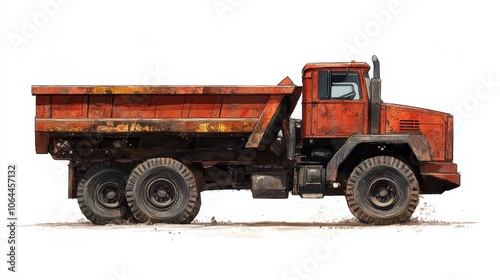 Dump Truck with Raised Bed in Horizontal Position