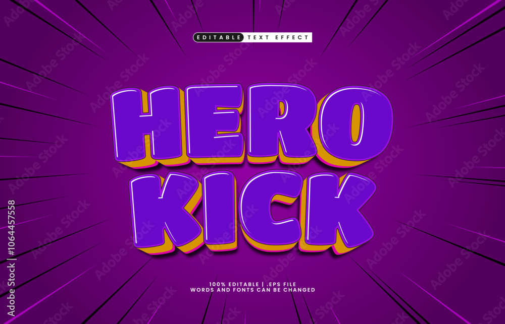 hero kick editable text effect with a hero and game text style hero kick editable text effect with a hero and game text style