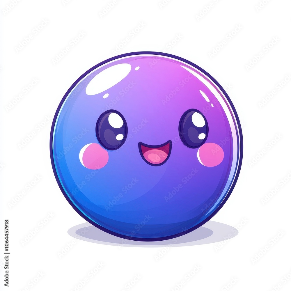 Cute Illustrated Bowling Ball with Smooth Edges Cute Illustrated Bowling Ball with Smooth Edges
