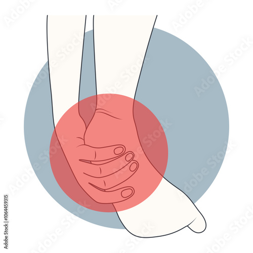 Illustration of Pain on Hand and Leg. Flat Vector Graphic Design.