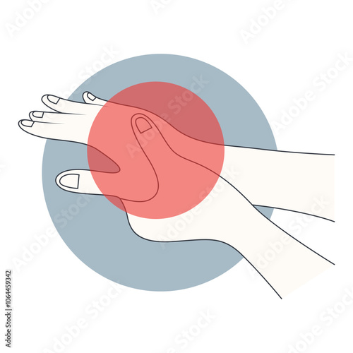 Illustration of Pain on Hand and Leg. Flat Vector Graphic Design.