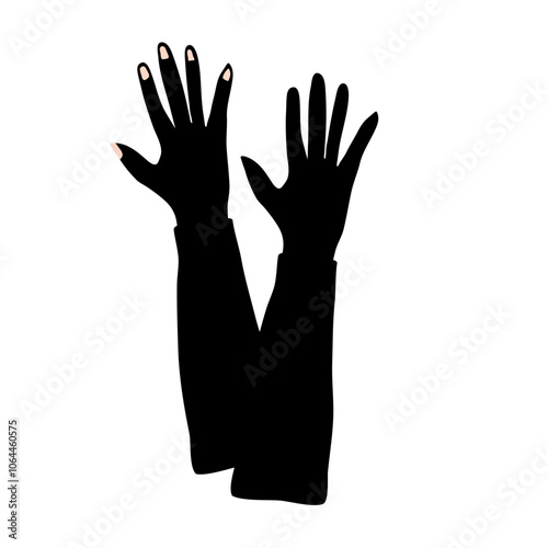 group of hands raised to the sky