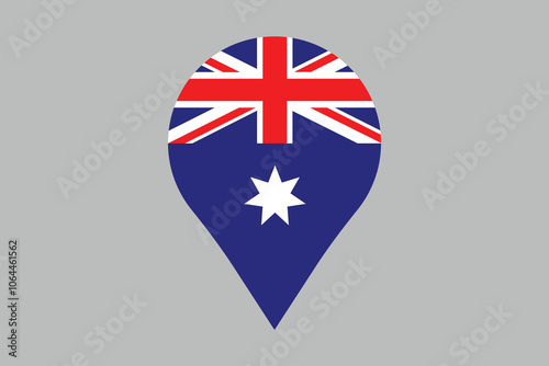 Free Download Australia flag with location sign, Flag of Australia national country symbol illustration Vector, Rectangle Australia flag illustration, Flat vector illustration
 - GFXLoad