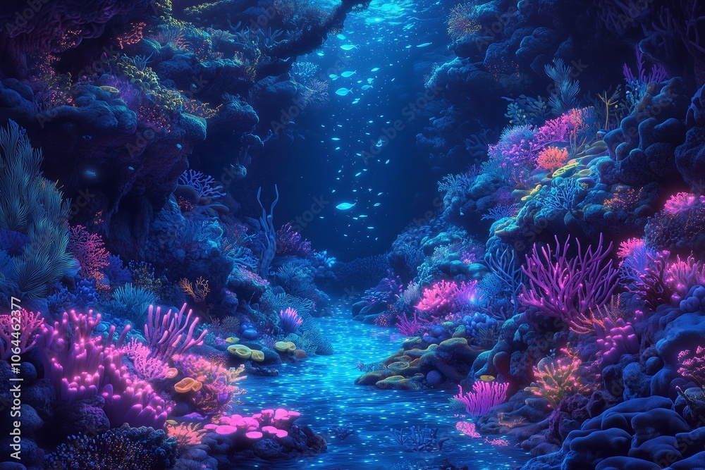 Obraz premium Vibrant Deep Sea Sanctuary