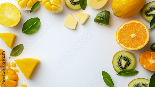 Mange sur fond blank, fruit tropical  photo