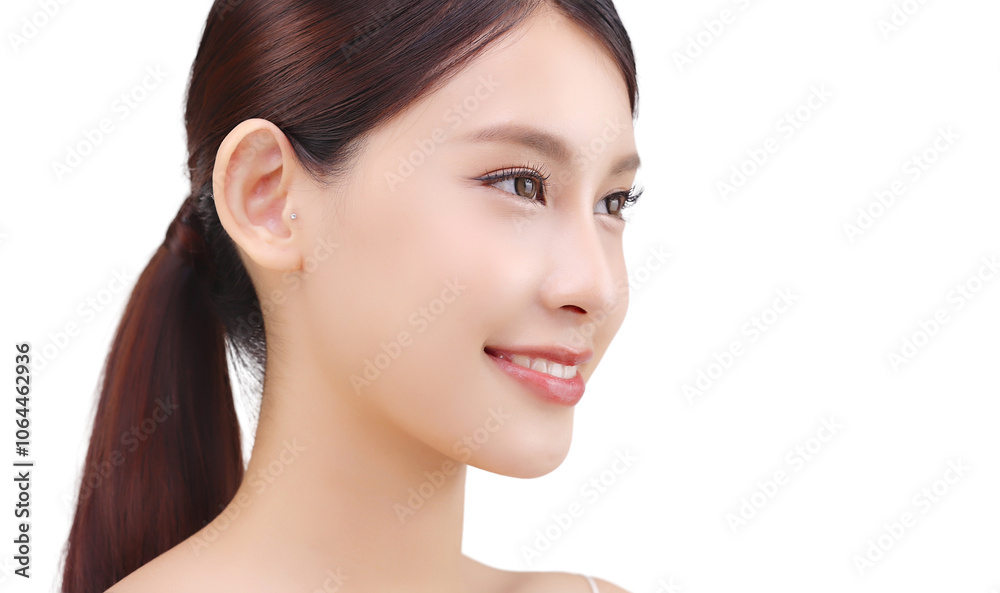 Studio shot Beautiful young Asian woman with clean fresh skin PNG file format transparent background. Studio shot Beautiful young Asian woman with clean fresh skin PNG file format transparent background.