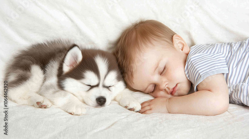 Sweet Dreams with Siberian Husky Puppy 