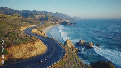 Coastal Road Trip on Scenic Highway with Stunning Views