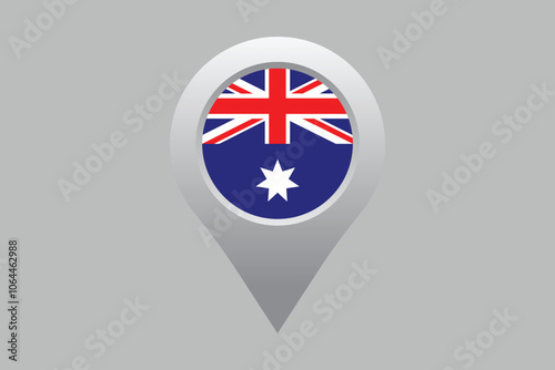 Free Download Australia flag with location sign, Flag of Australia national country symbol illustration Vector, Rectangle Australia flag illustration, Flat vector illustration
 - GFXLoad