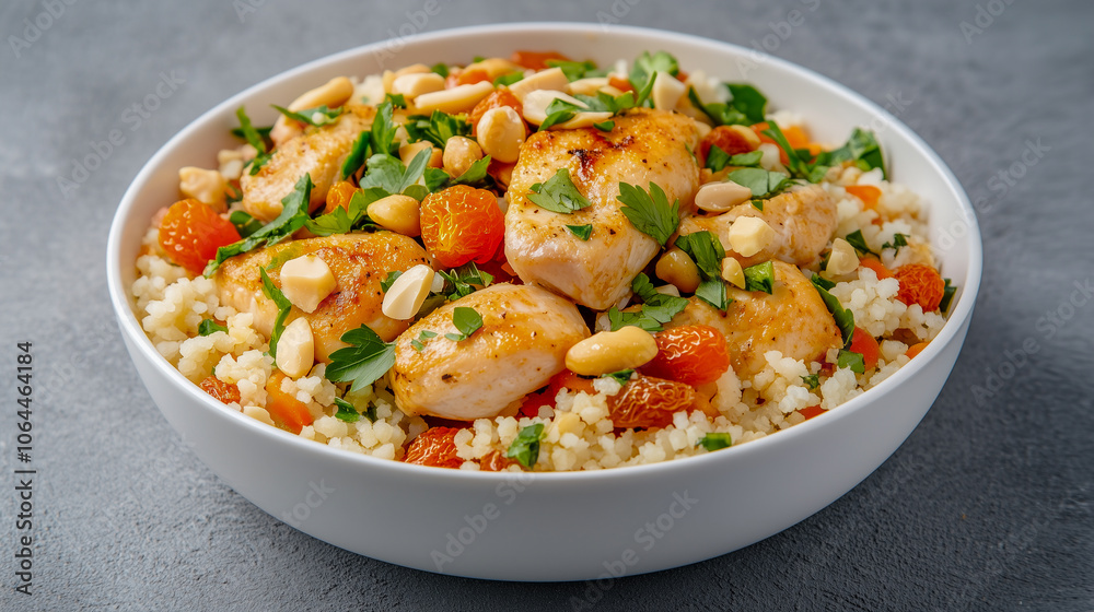 Moroccan style chicken with almonds and dried fruit Moroccan style chicken with almonds and dried fruit