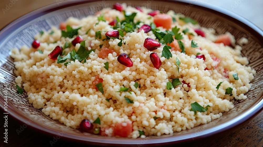 Colorful Couscous Salad with Pomegranate Seeds Colorful Couscous Salad with Pomegranate Seeds