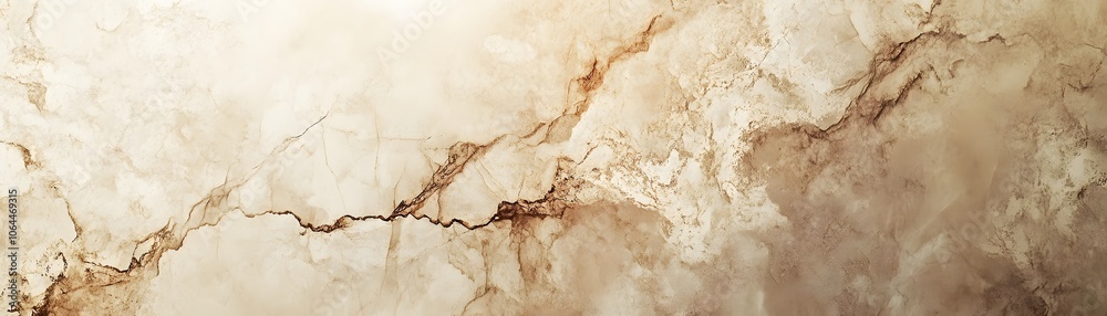 Obraz premium A Cracked and Weathered Wall with Beige and Brown Tones