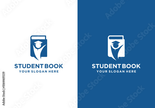 Student book vector logo design. student and book design template, logo for learning and study program