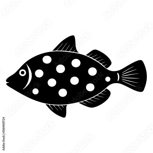 Harlequin filefish silhouette vector illustration