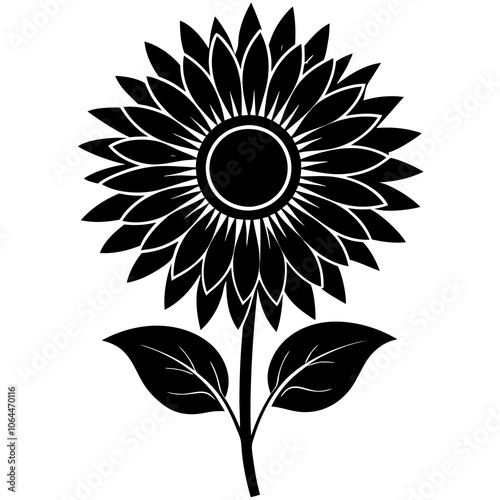 Sunflower silhouette vector illustration