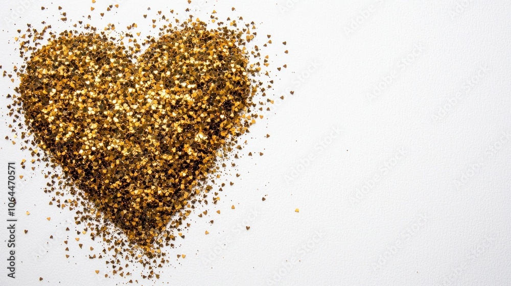 Create a stunning glitter heart mockup isolated on a white background for high-quality design projects Create a stunning glitter heart mockup isolated on a white background for high-quality design projects