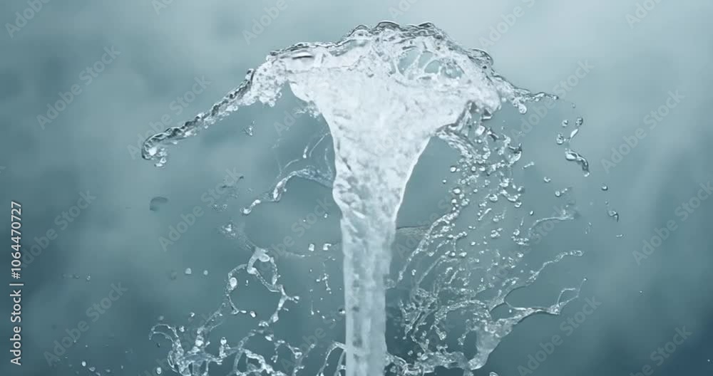 A smoke-like splash of water, simple and minimalist in style, vector art with a white background and no shadows on the design. The lines are clear, the color is grey with subtle gradients