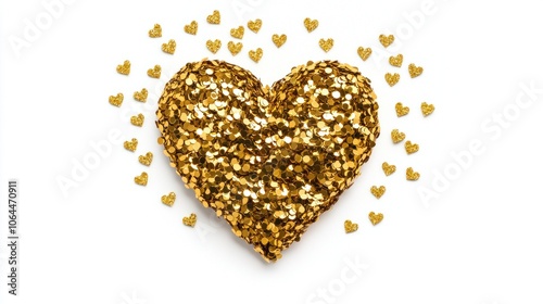 Explore a detailed glitter heart mockup isolated on white background for creative design projects