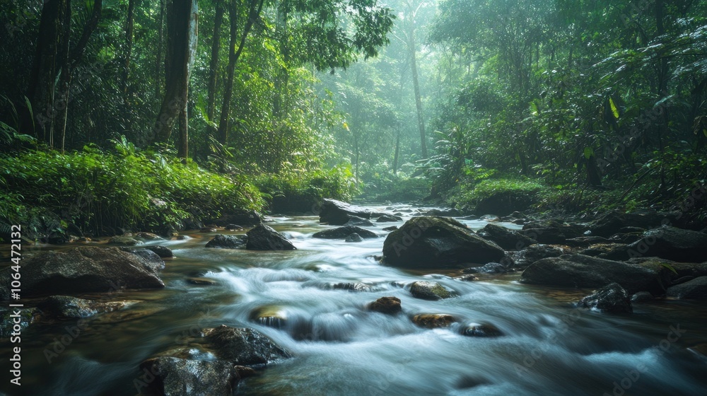 Southeast Asian jungles inviting immersion in untouched natural landscapes. Nature Southeast Asian jungles inviting immersion in untouched natural landscapes. Nature