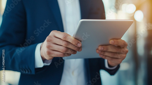 Businessman Using Tablet: C...
