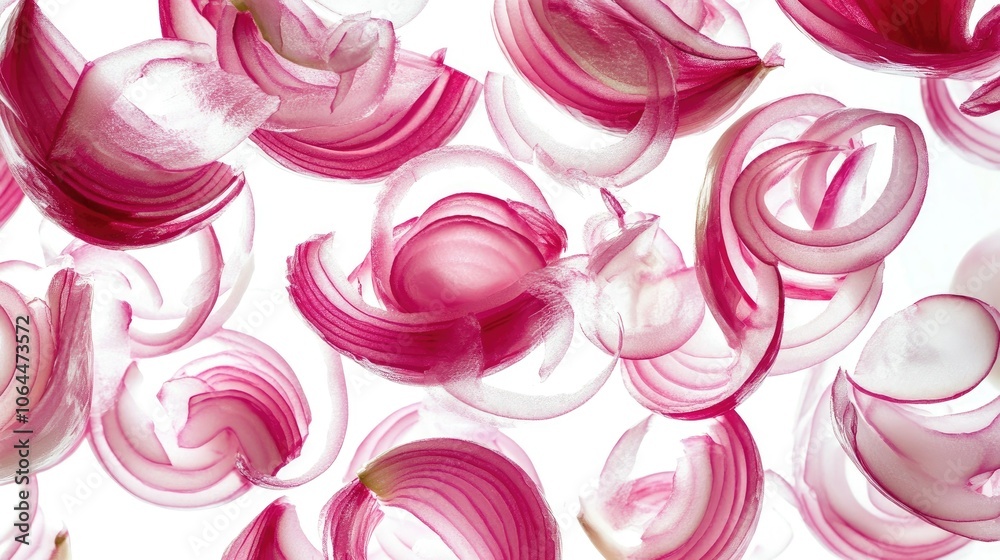 Vibrant Slices of Red Onions for Culinary Use Vibrant Slices of Red Onions for Culinary Use