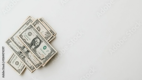 Stacks of Money on White Background