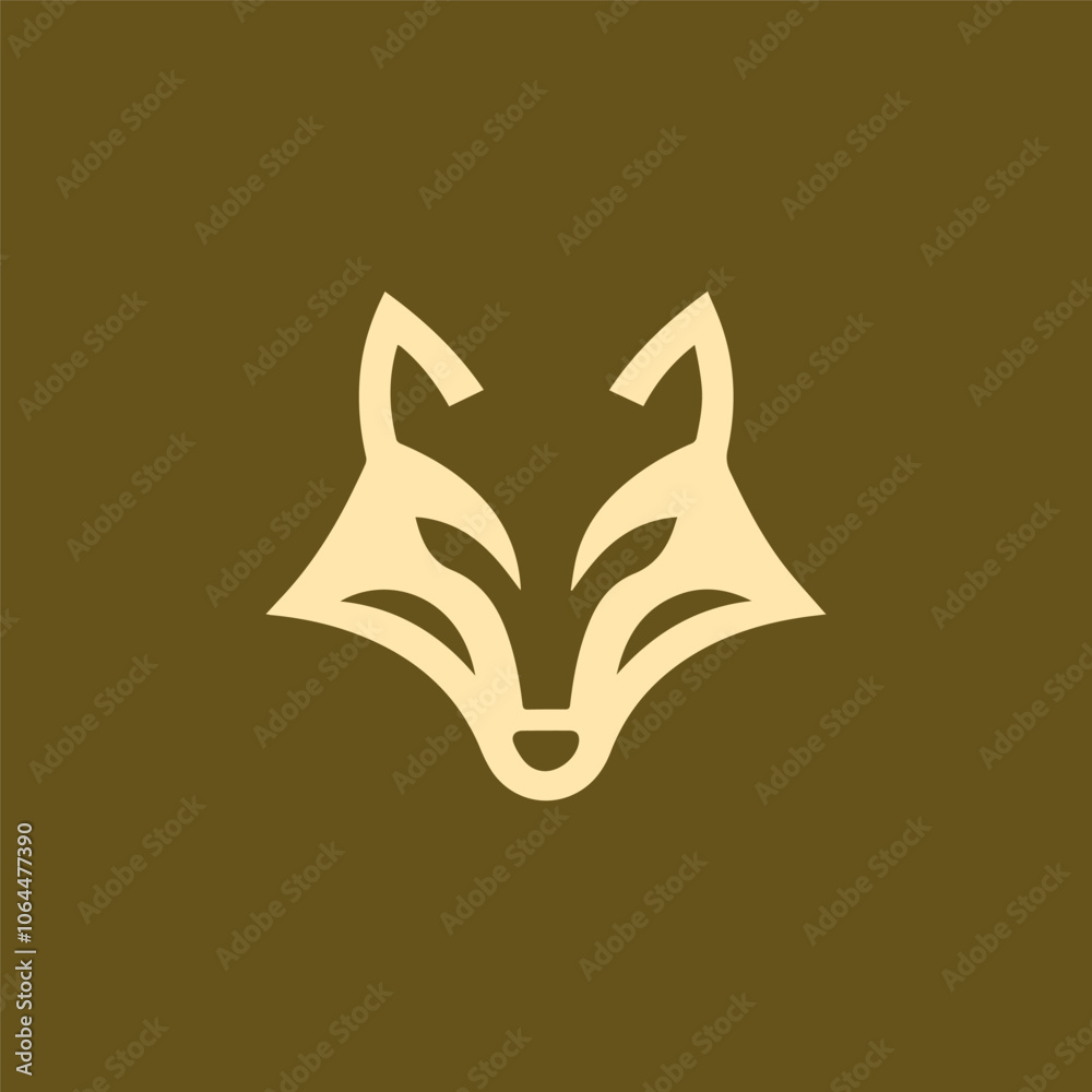 Obraz premium Minimalist fox head logo