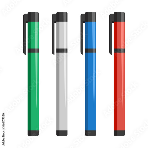 Medical Penlight. Medical practitioners use penlight as an assessment tool especially small body parts such as eyes, ears, nose, and mouth. Vector illustration. Isolated on white background